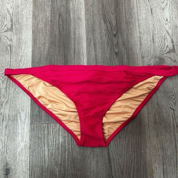 J. Crew Ribbed-trim hipster full-coverage bikini bottom Size 2X Magenta Beachy - Picture 1 of 6